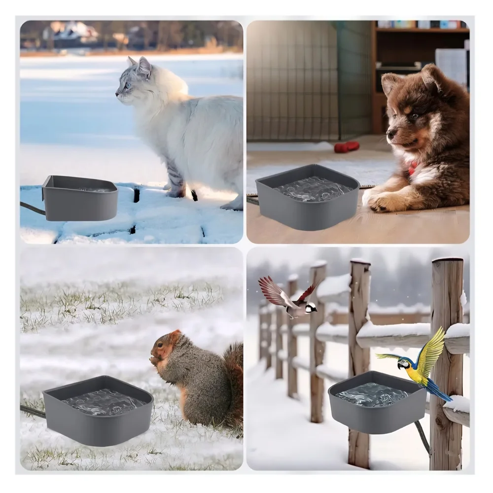 NEW Heated Hanging Pet Water Bowl 1L 33oz Cat Dog Chickens More